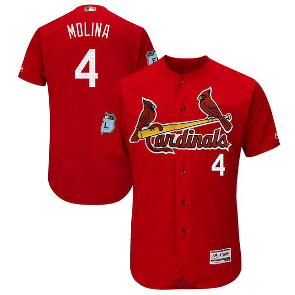 2017 MLB St. Louis Cardinals #4 Molina Red Jerseys->seattle mariners->MLB Jersey